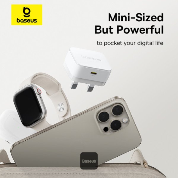 شاحن جداري baseus palm fast charger 1c 20w ابيض⚡